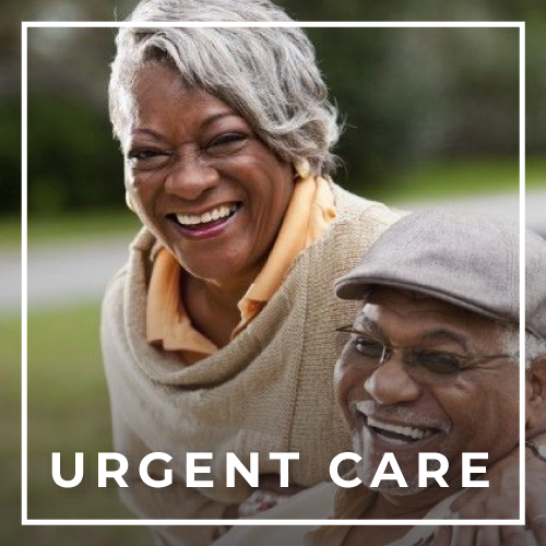 Black elderly couple for urgent care at Rice Village Medical Supply in Houston, TX