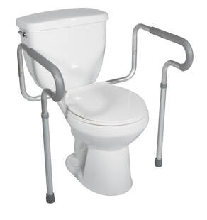 Toilet safety products at the Rice Village Medical Supply